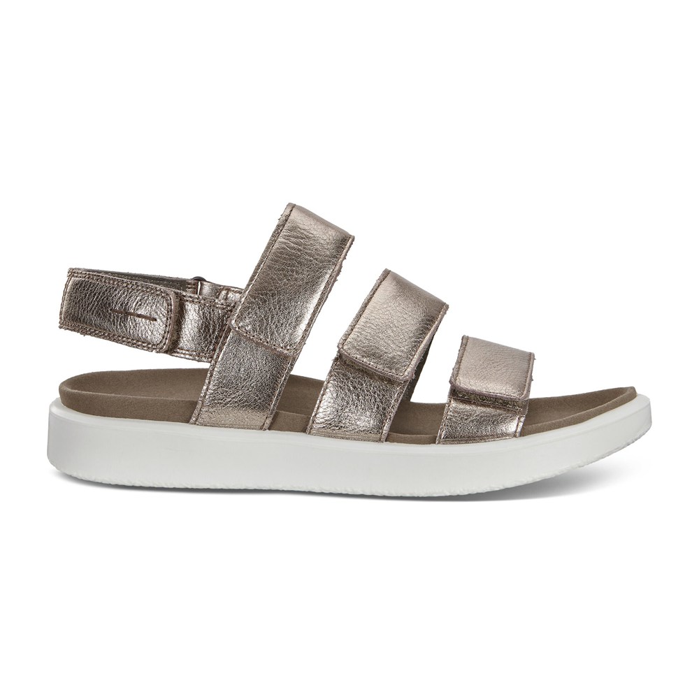 ECCO Womens Sandals Silver - Flowt Flat - LYF-096578